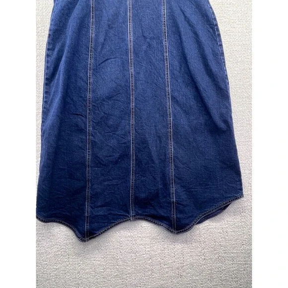 Pilcro Anthropologie Women's Denim Dress Sleeveless Button Front Belted V-Neck - Picture 10 of 14